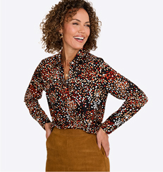 Jersey Print Collared Shirt - LN438